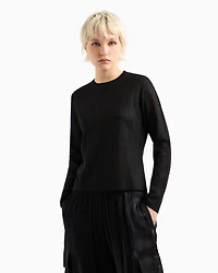 Long-sleeved sweater lurex yarn