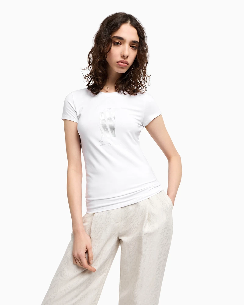 Slim fit T-shirt with central logo