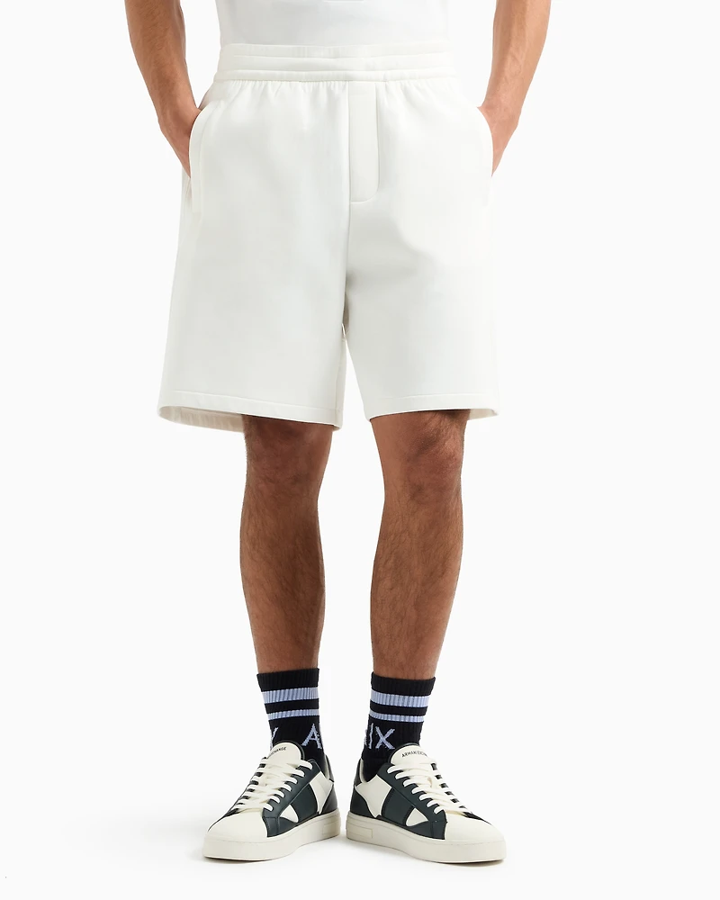 Bonded cotton Bermuda shorts
