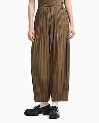 Wide trousers pleated fabric