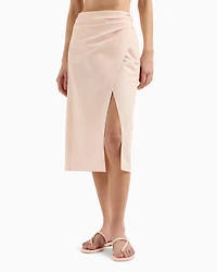 Linen blend longuette skirt