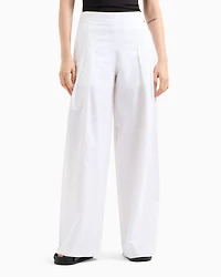 Wide leg trousers linen blend