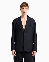 Single-breasted two-button jacket flowing fabric