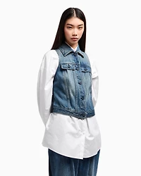Cotton denim vest