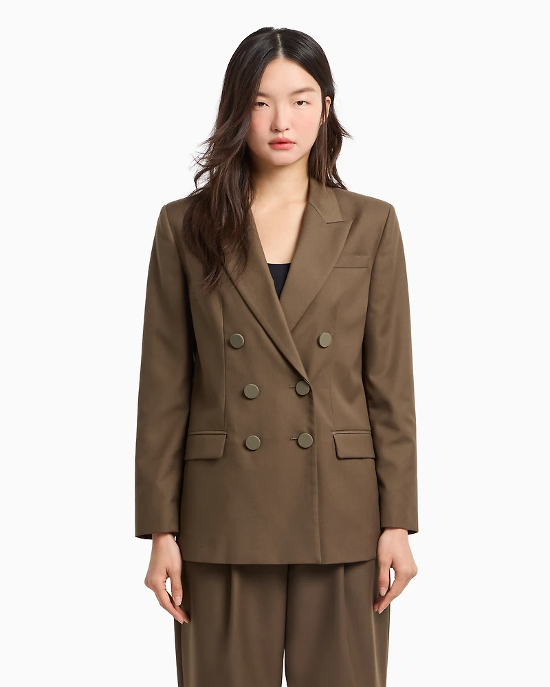 Double-breasted twill jacket