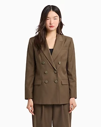 Double-breasted twill jacket