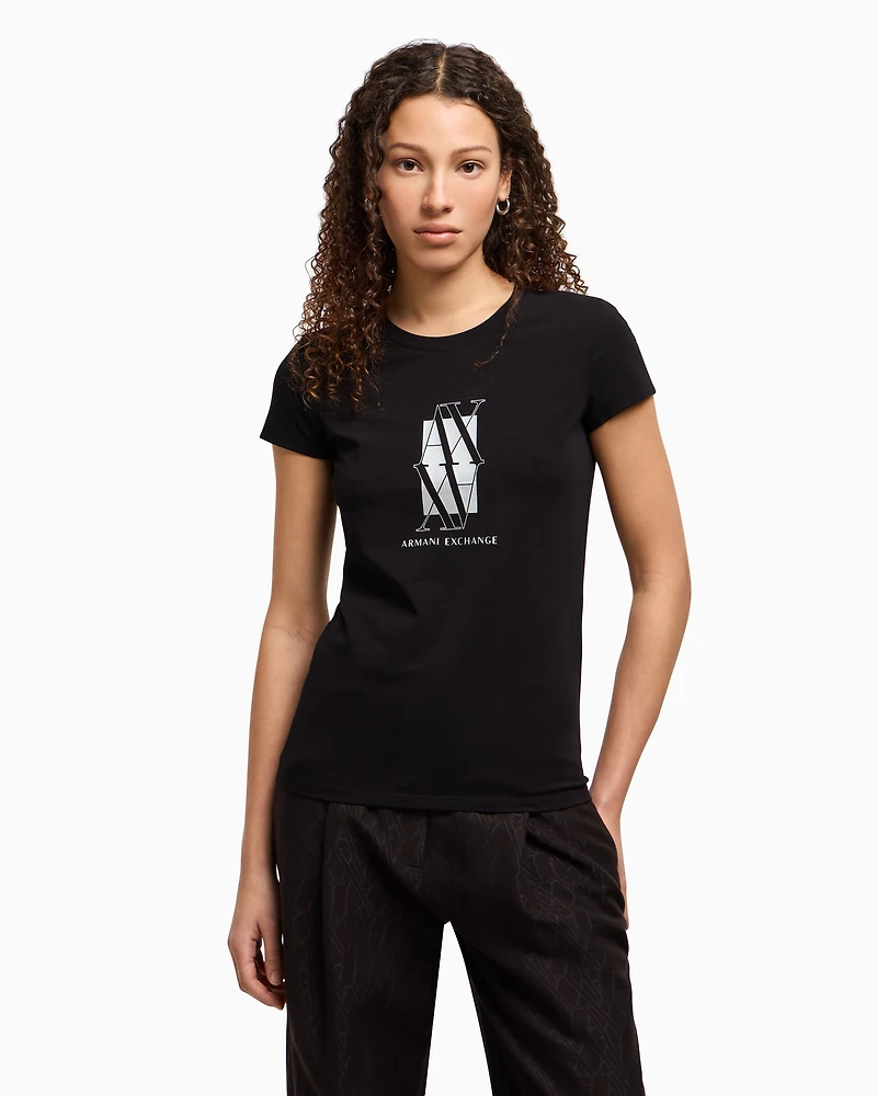Slim fit T-shirt with central logo