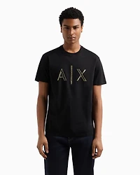 Regular fit T-shirt with rhinestone logo