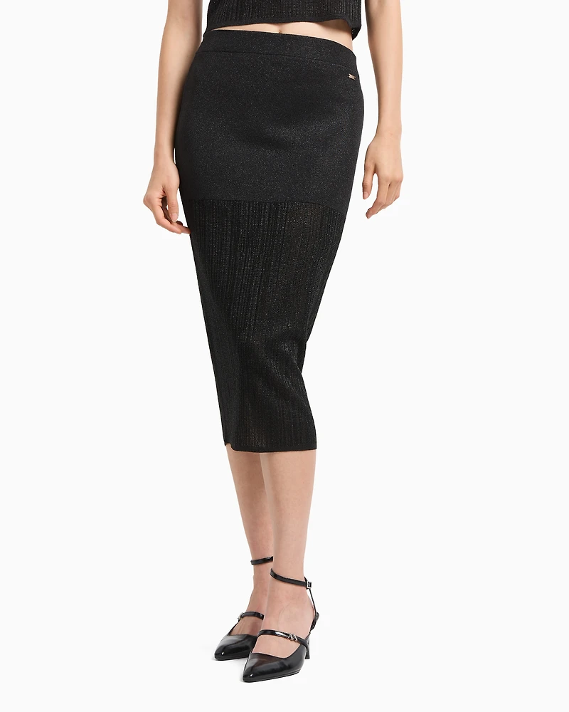 Lurex yarn pencil skirt