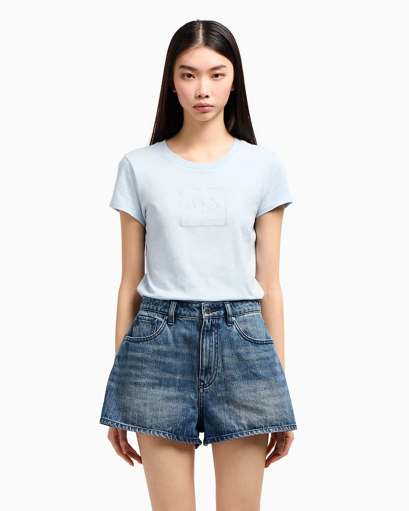 Used effect denim shorts