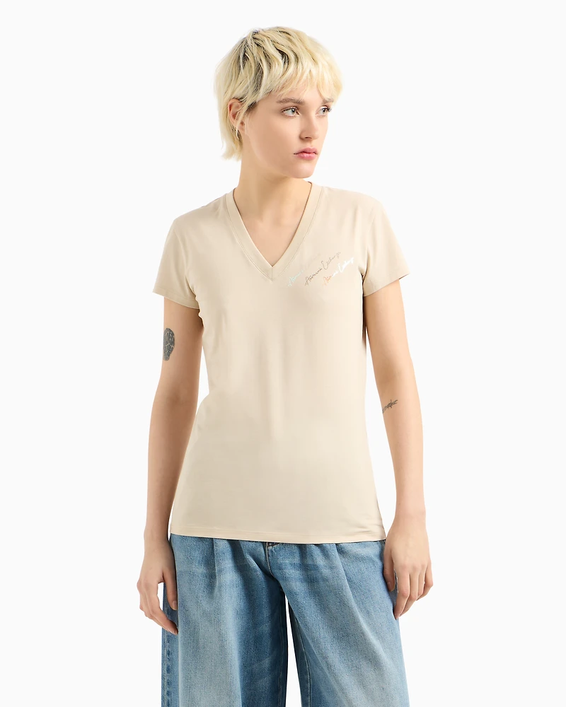 Slim fit T-shirt with signature logo