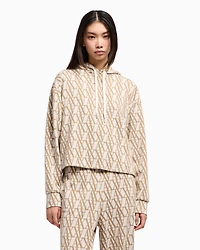 Jacquard fabric sweatshirt with allover logo