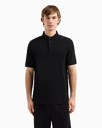 Regular fit piquet polo with shoulder bands