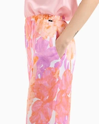 Oversized trousers floral fabric
