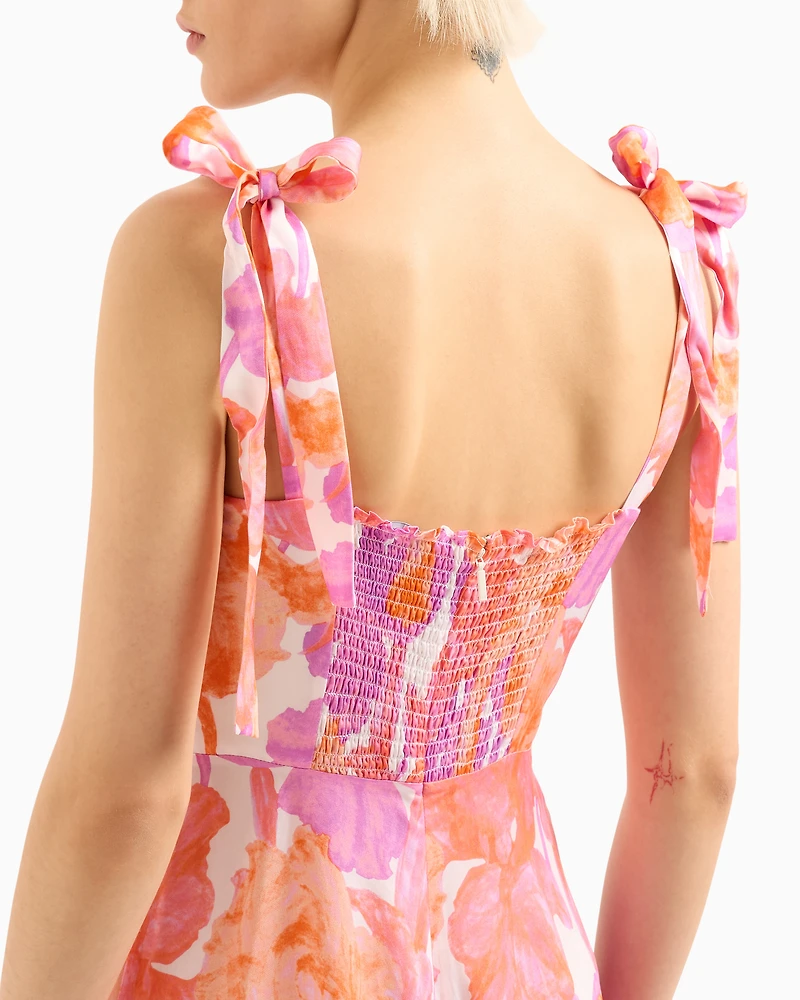 Longuette dress floral fabric