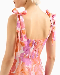 Longuette dress floral fabric