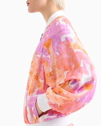 Bomber jacket floral fabric