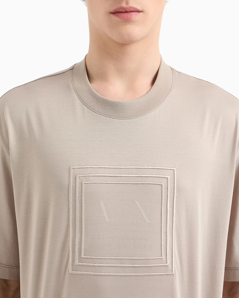 Regular fit mercerised cotton T-shirt