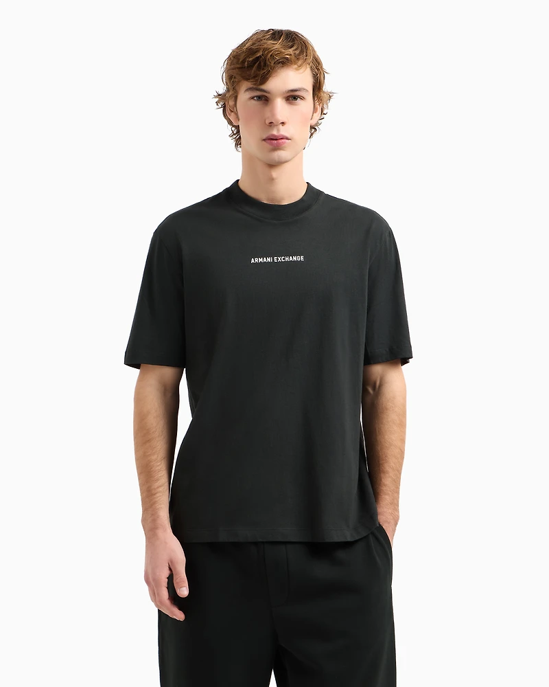 Regular fit T-shirt with logo print on front and back