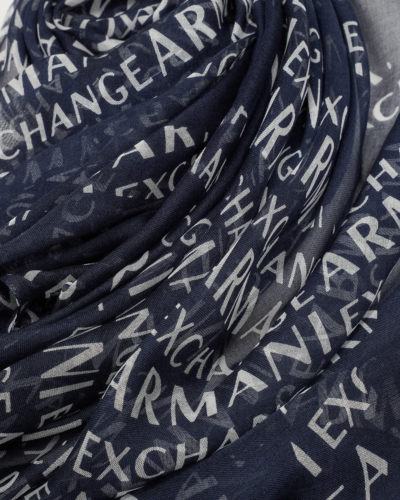  Allover logo patterned scarf