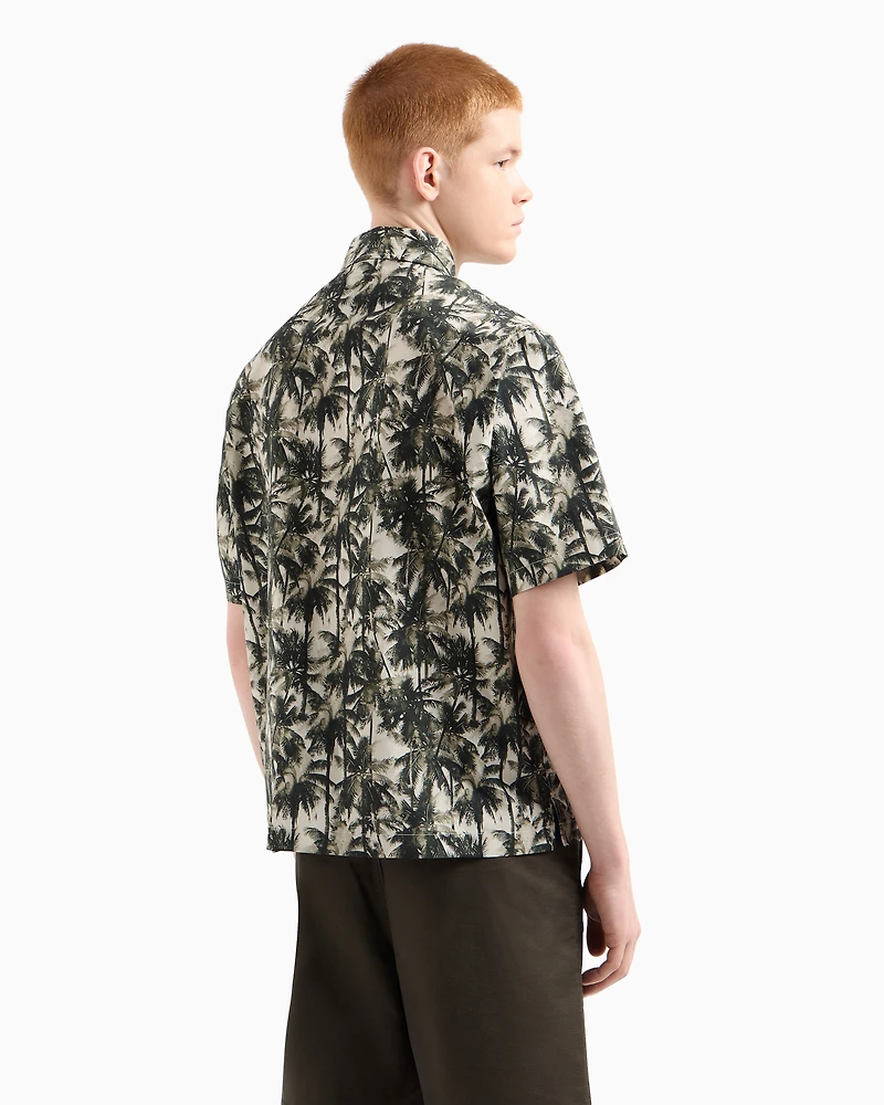 Regular fit palm tree patterned shirt