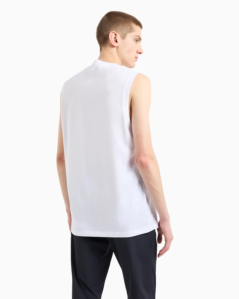 Stretch jersey tank top with logo