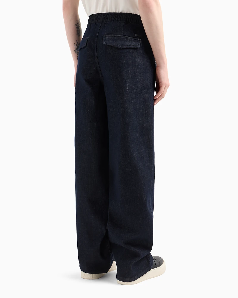 Wide leg denim jeans