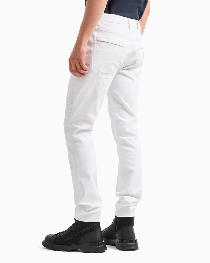J27 skinny biker fit jeans washed denim