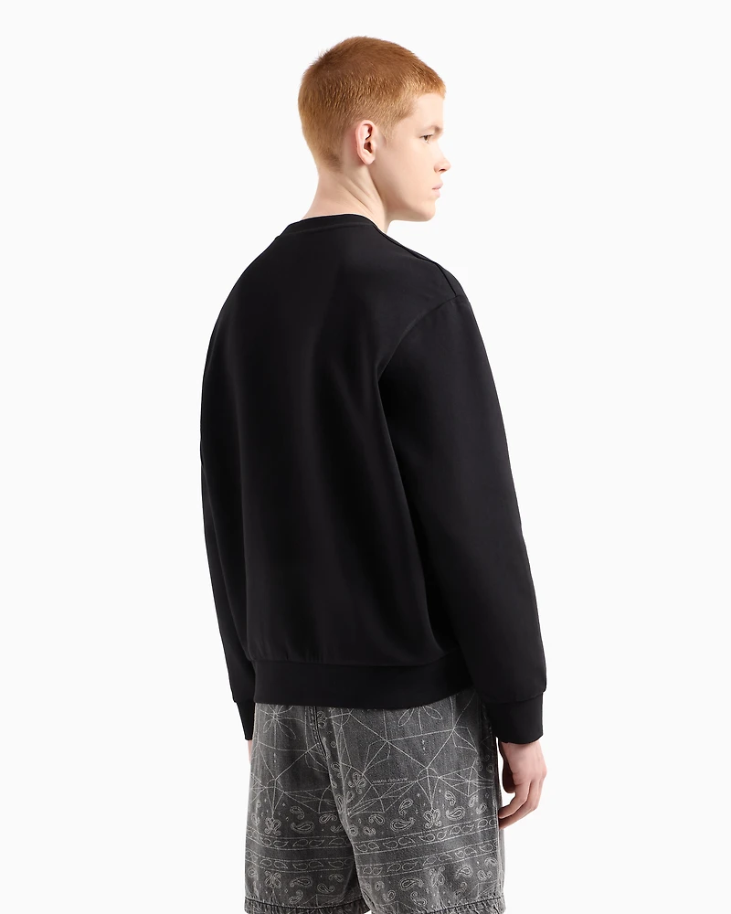 Crewneck sweatshirt with vinyl logo print