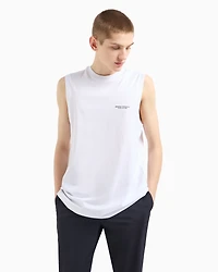 Stretch jersey tank top with logo