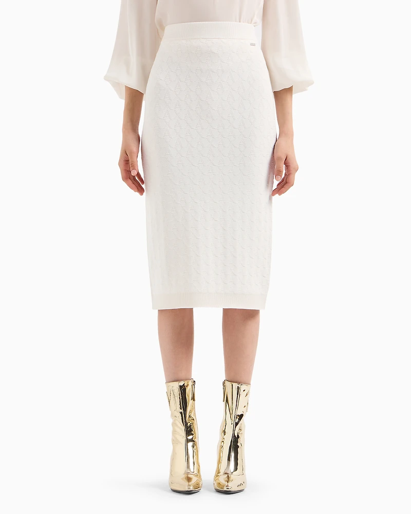 Pencil skirt with allover logo