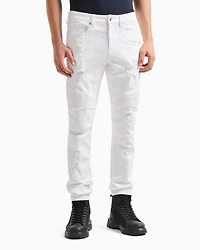 J27 skinny biker fit jeans washed denim