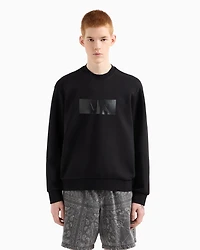 Crewneck sweatshirt with vinyl logo print