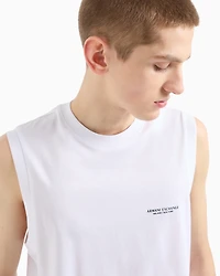 Stretch jersey tank top with logo