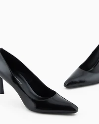 Super shiny leather pumps