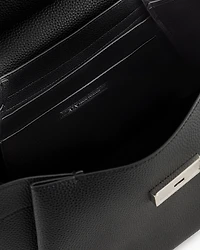 Handbag with flap and metal details