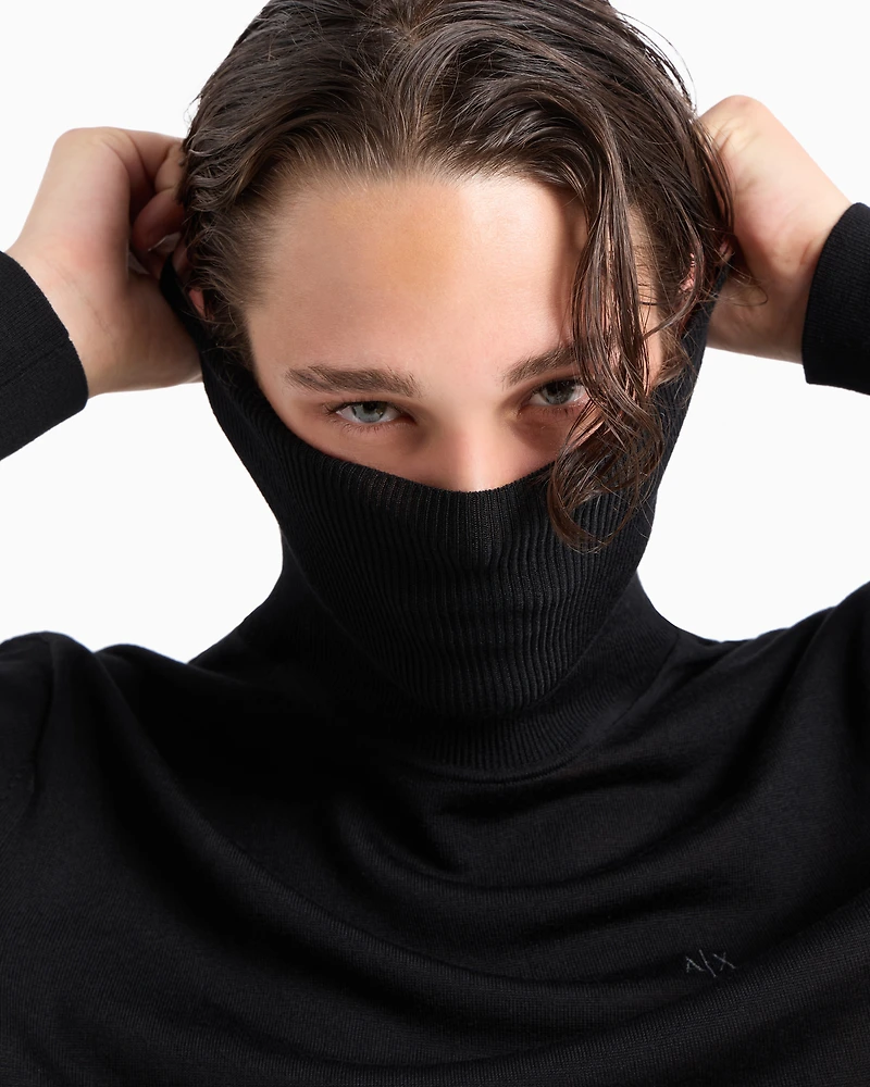 Virgin wool turtleneck sweater