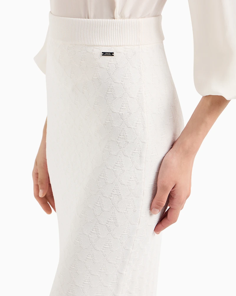 Pencil skirt with allover logo