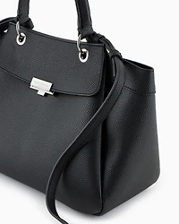 Handbag with flap and metal details
