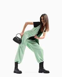 Sequined shoulder bag with metallic details