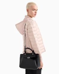 Handbag with flap and metal details