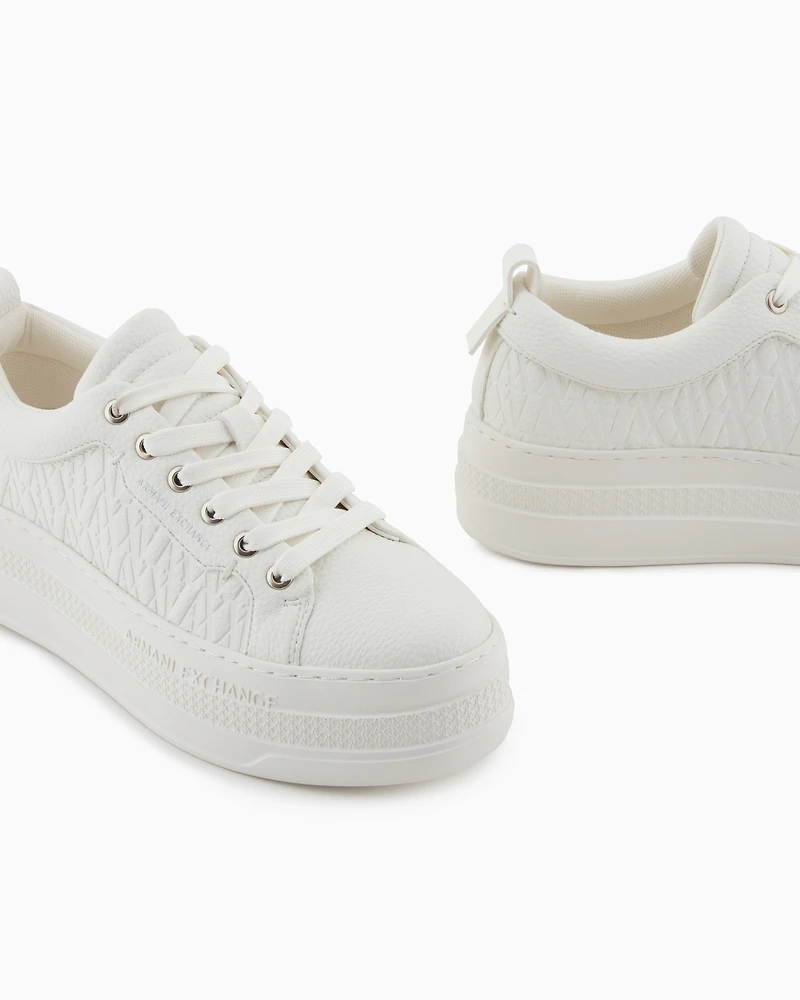 ALL OVER EMBOSSED LOGO SNEAKERS