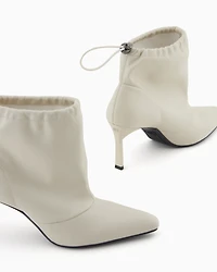Heeled ankle boots with drawstring