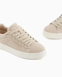 Leather sneakers with embossed details