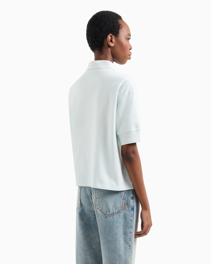 Stretch pique polo shirt with logo