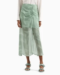 Draped Chiffon Midi Skirt
