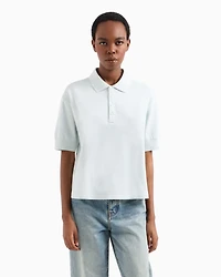 Stretch pique polo shirt with logo