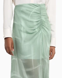 Draped Chiffon Midi Skirt