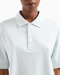 Stretch pique polo shirt with logo