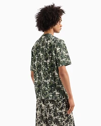 Regular fit palm tree patterned t-shirt